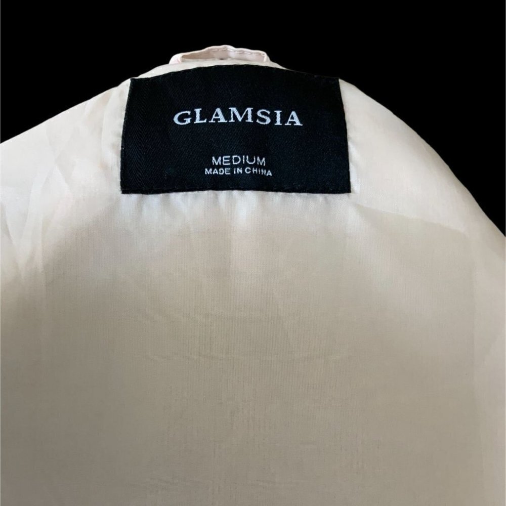 GLAMSIA LADIES SLEEVELESS BROWN HOOK EYE LINED FAUX FUR VEST EUC M - Picture 2 of 8